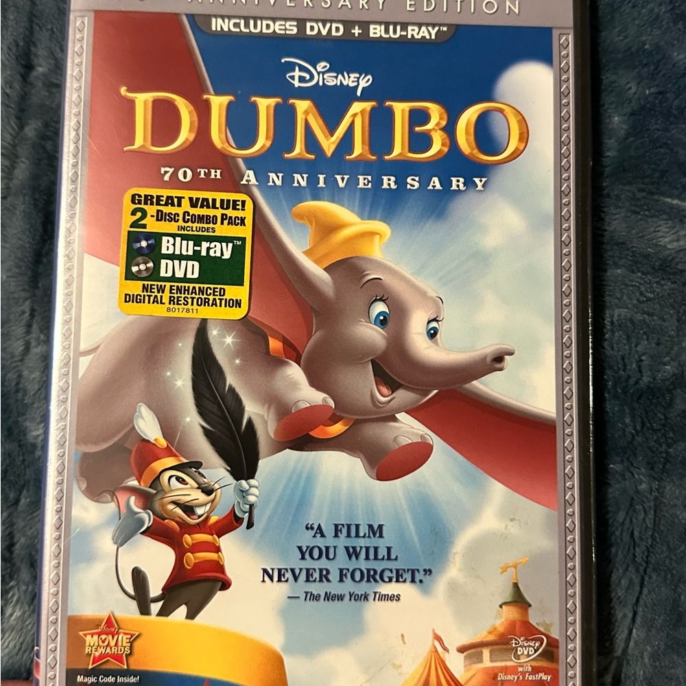 New Disney Dumbo 70th Anniversary Blu-ray DVD - Red and Blue